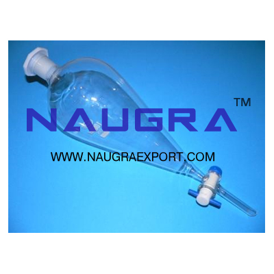 Separating Funnel with Glass Stop Cock & Polythelene Stopper, Conical Shape for Science Lab