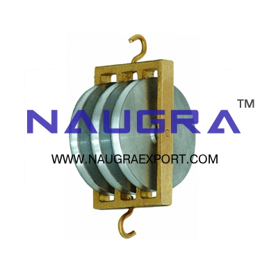 Pulley Triple Parallel Metal for Physics Lab